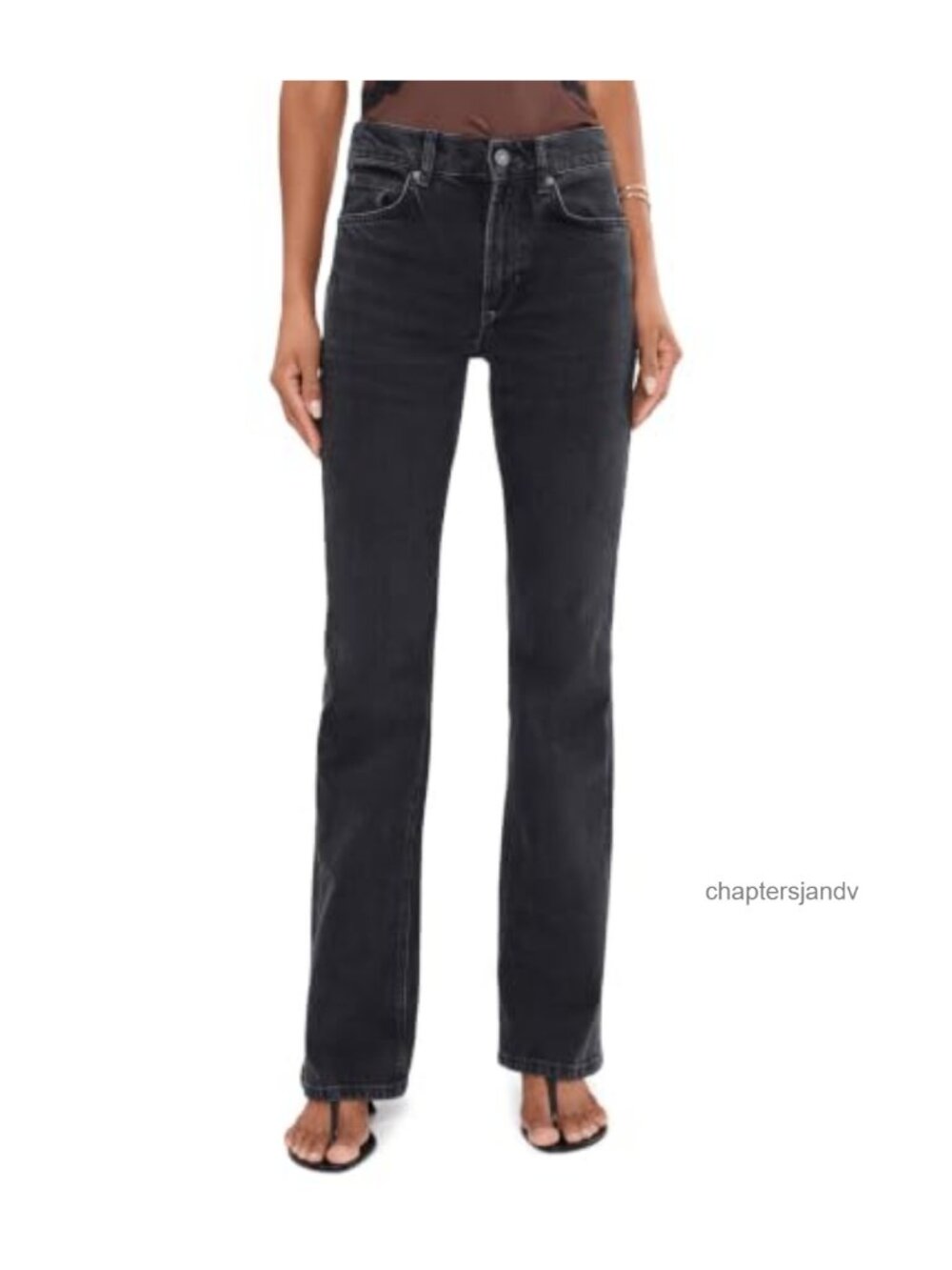 High-Rise Straight Bootcut Jeans 100% Cotton Flared Pull-On